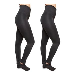 Free Country Faux fur‎ lined tights M / L Gray